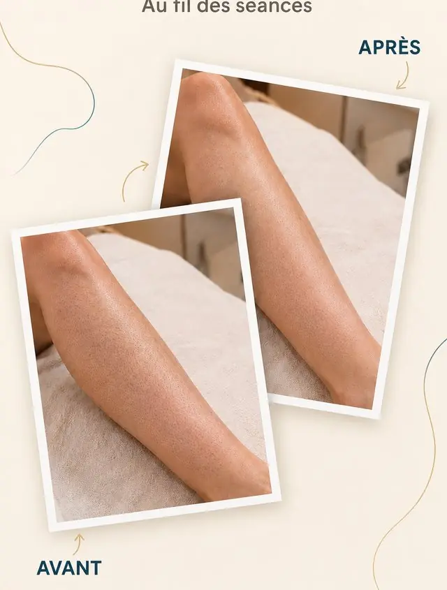 Avant / après épilation laser — Jambe